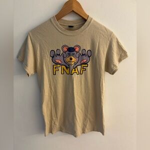 Five Nights At Freddy’s FNAF Graphic Tshirt, Cream Beige 100% Cotton womens Sz S